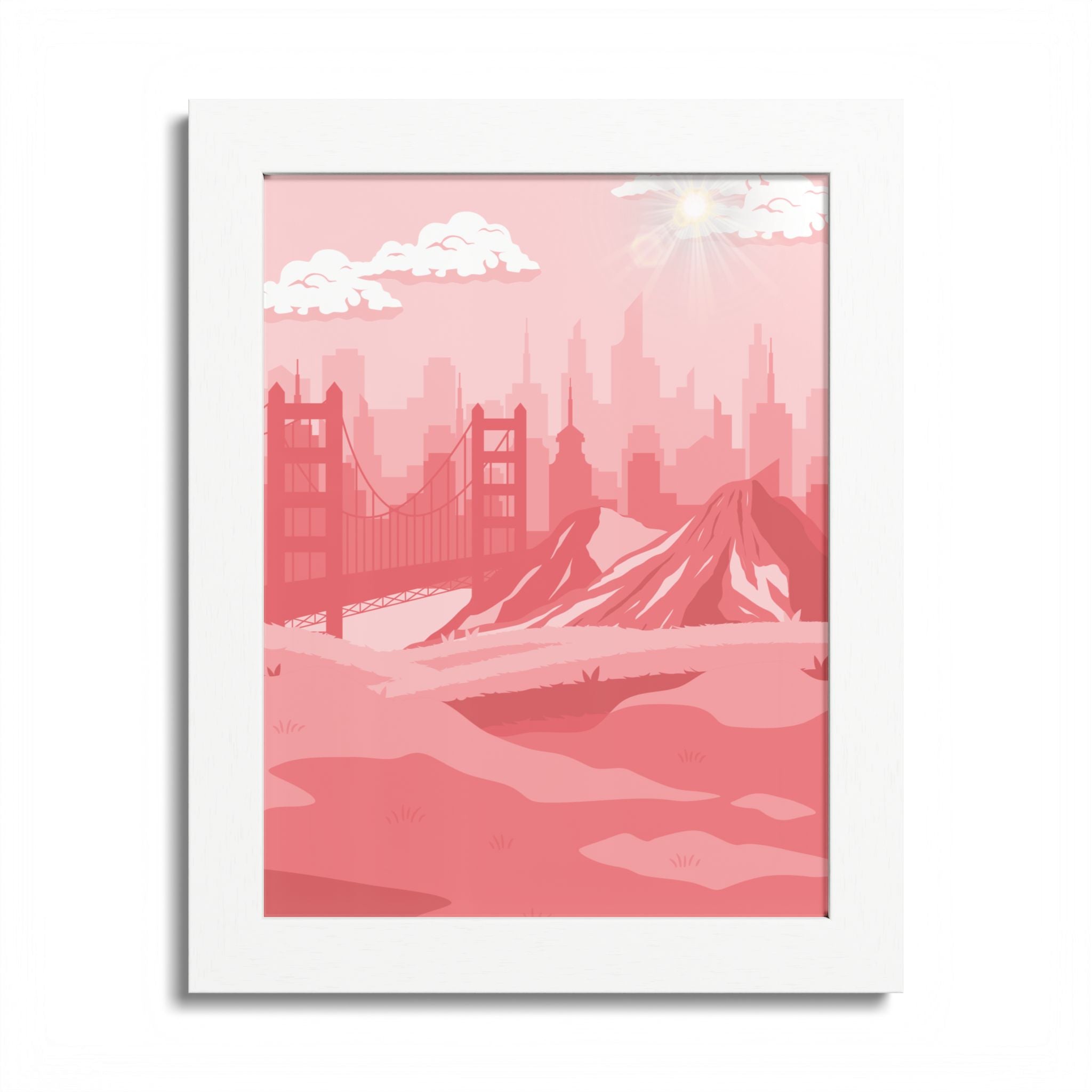 Pink Cityscape Home Decor