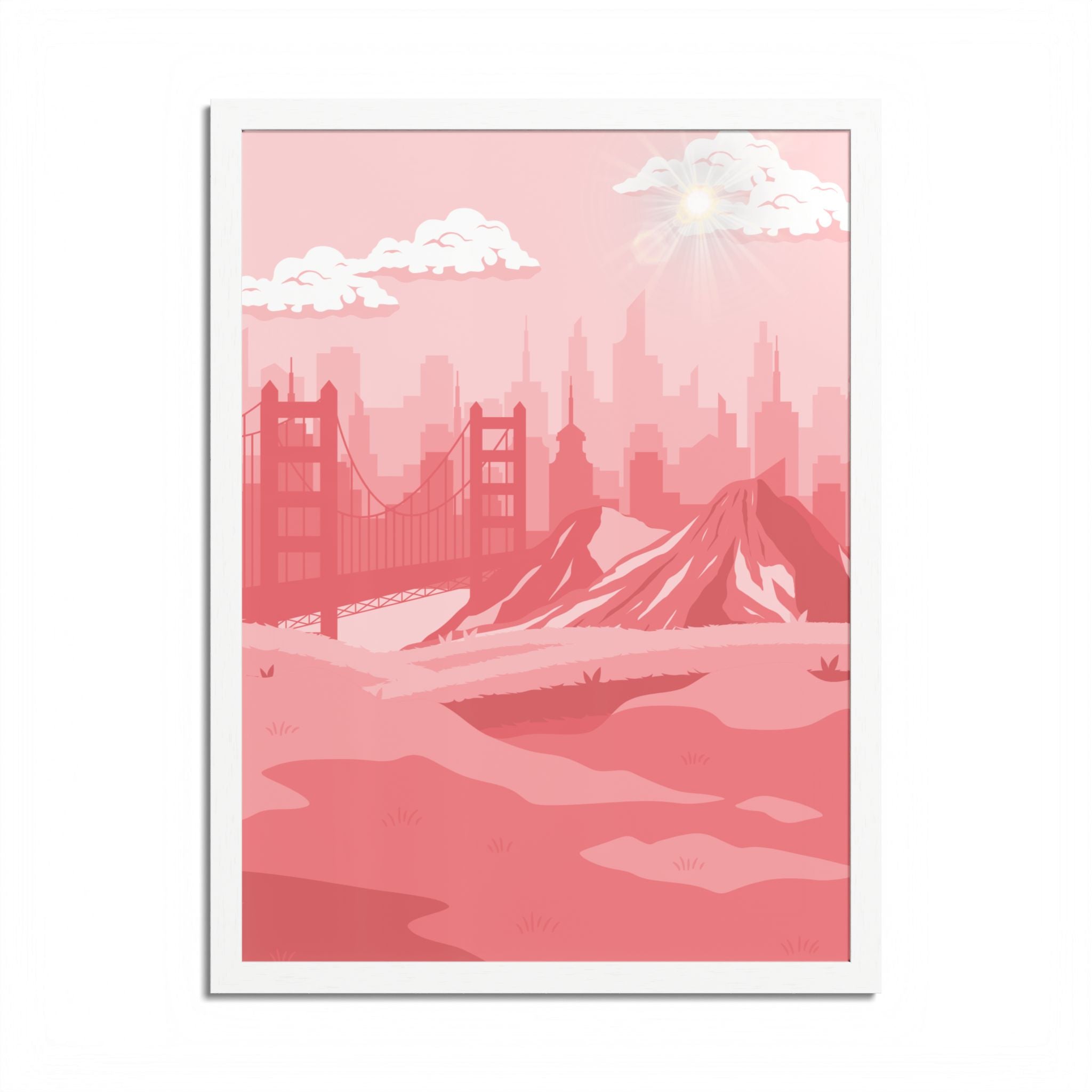 Pink Cityscape Home Decor