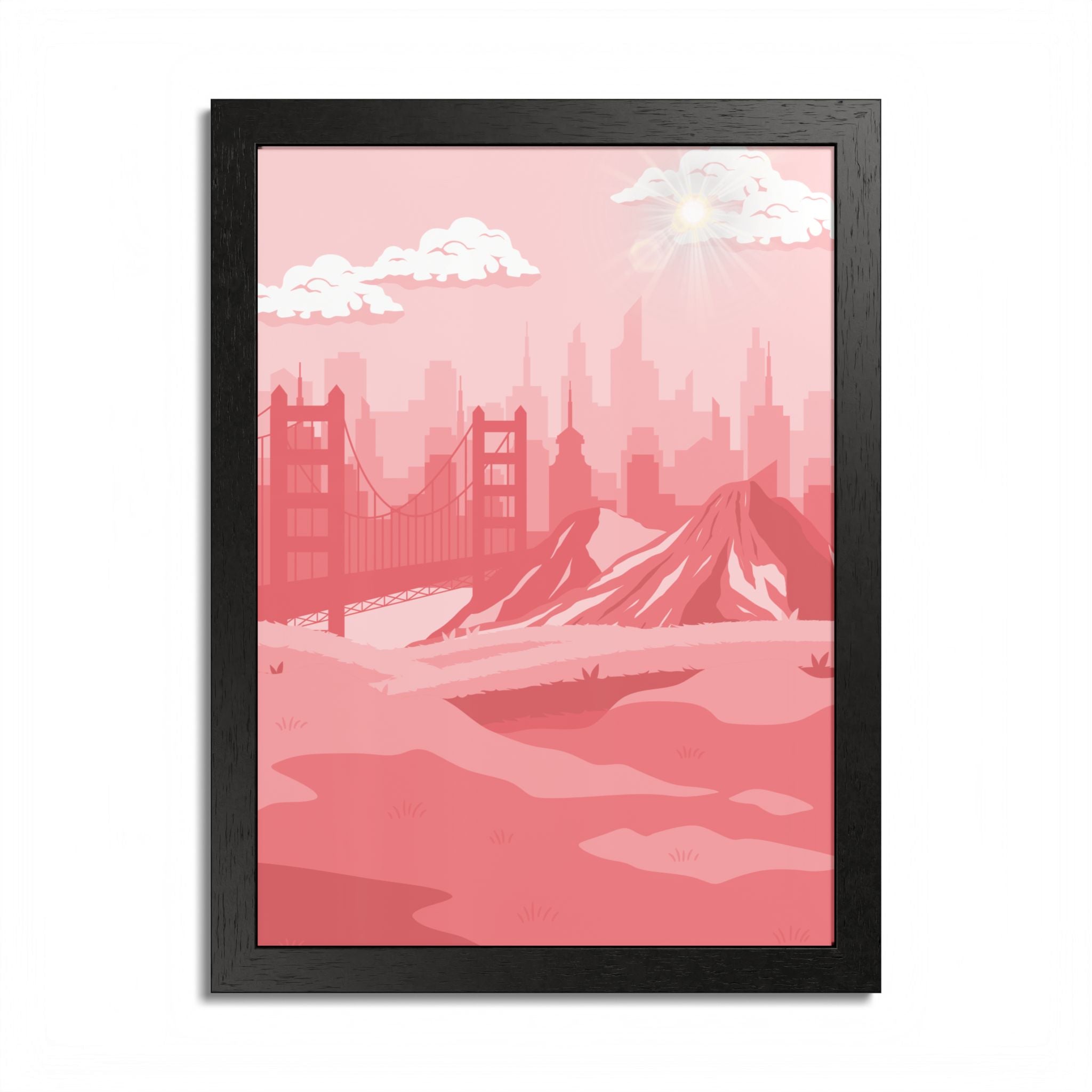 Pink Cityscape Home Decor