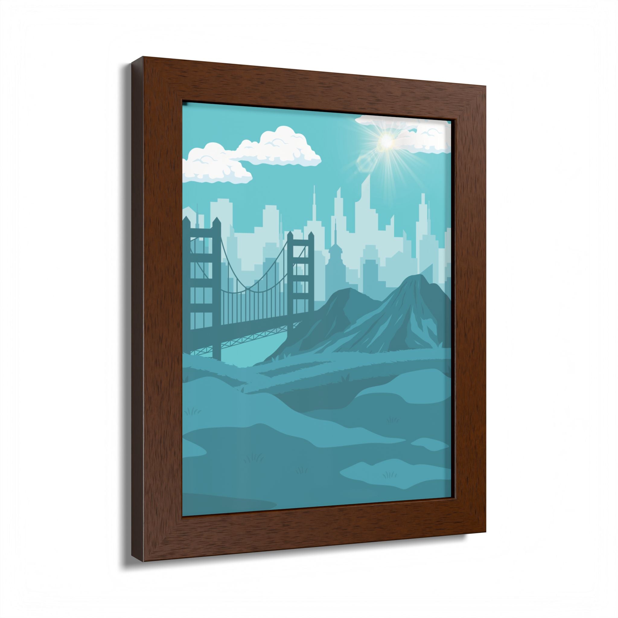Blue Cityscape Home Decor
