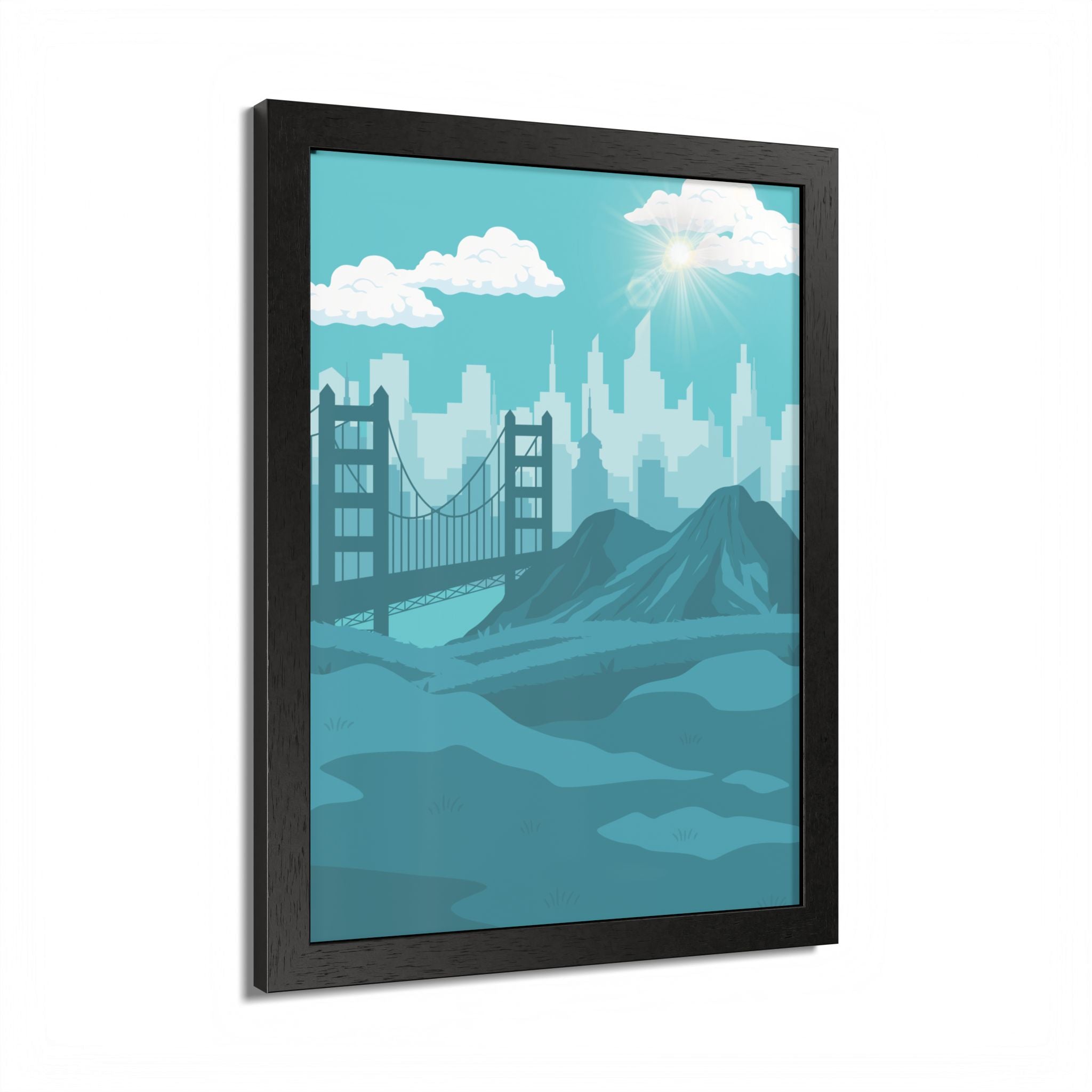 Blue Cityscape Home Decor