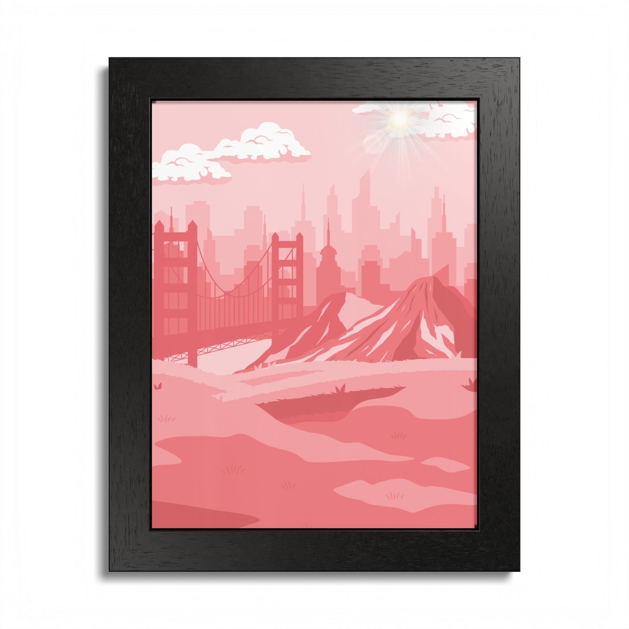 Pink Cityscape Home Decor