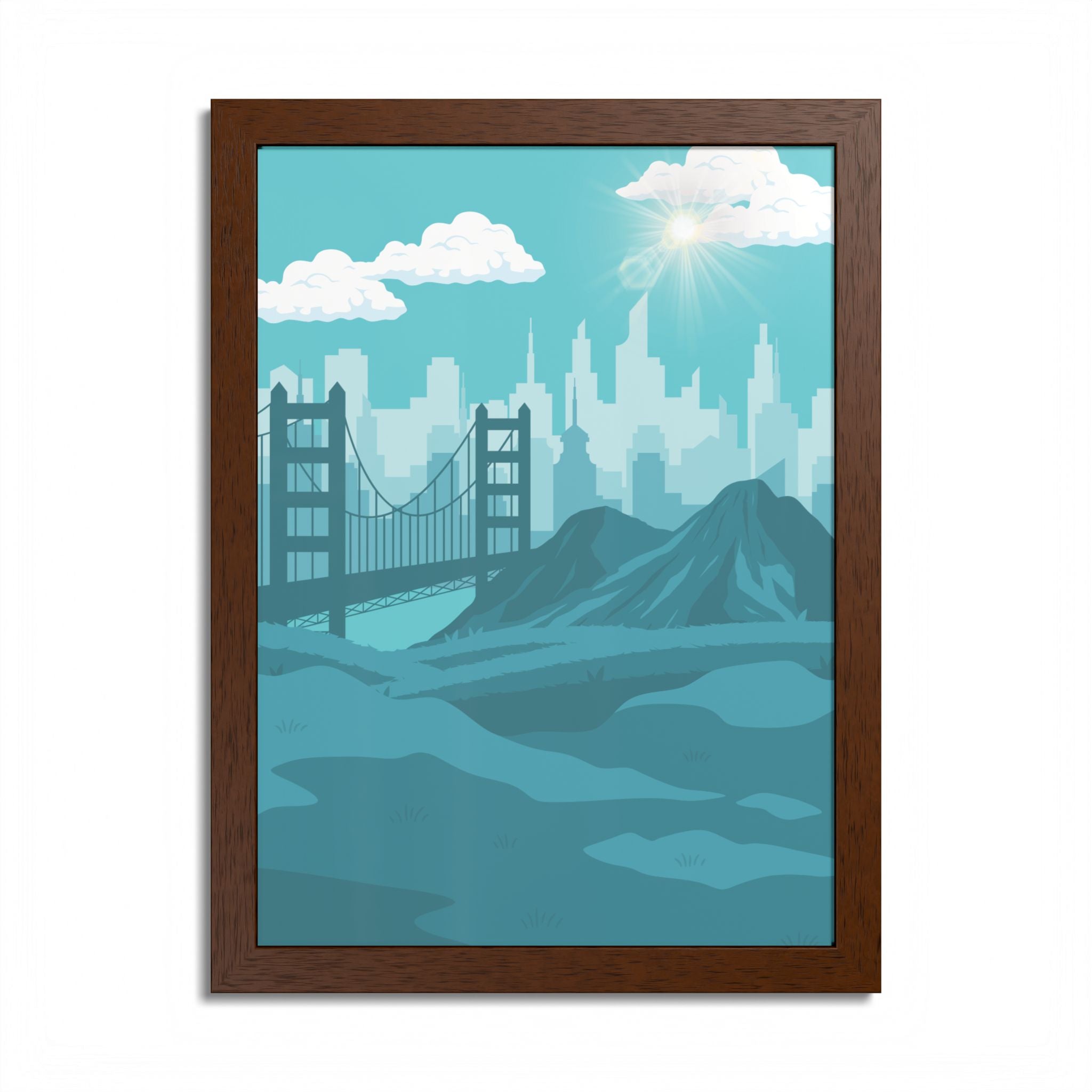 Blue Cityscape Home Decor