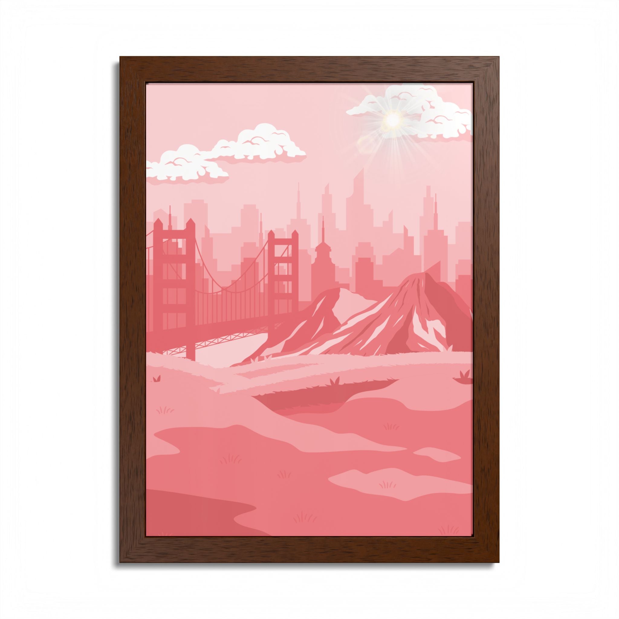 Pink Cityscape Home Decor