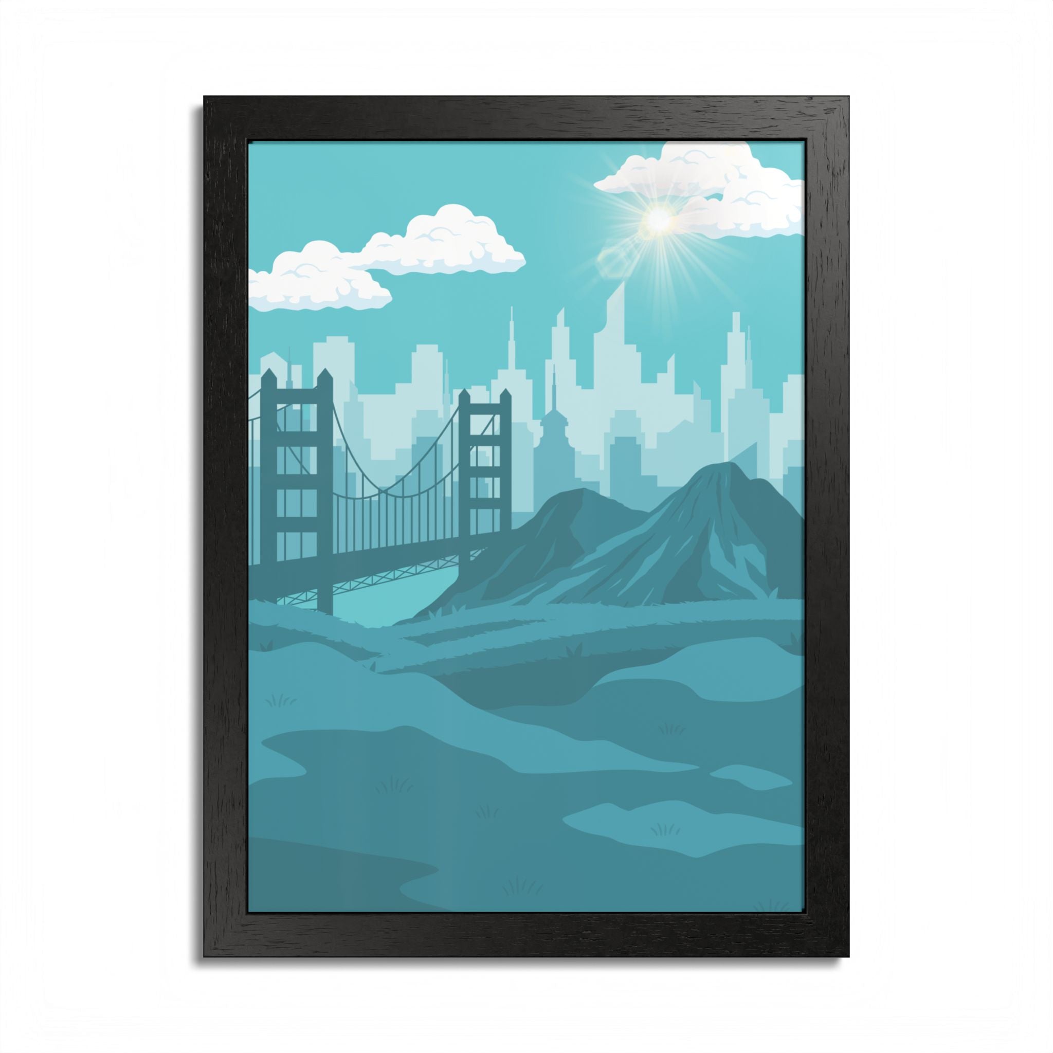 Blue Cityscape Home Decor