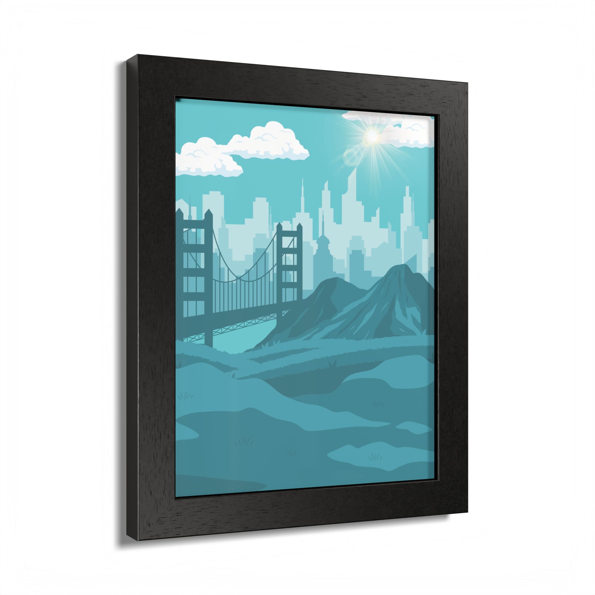Blue Cityscape Home Decor