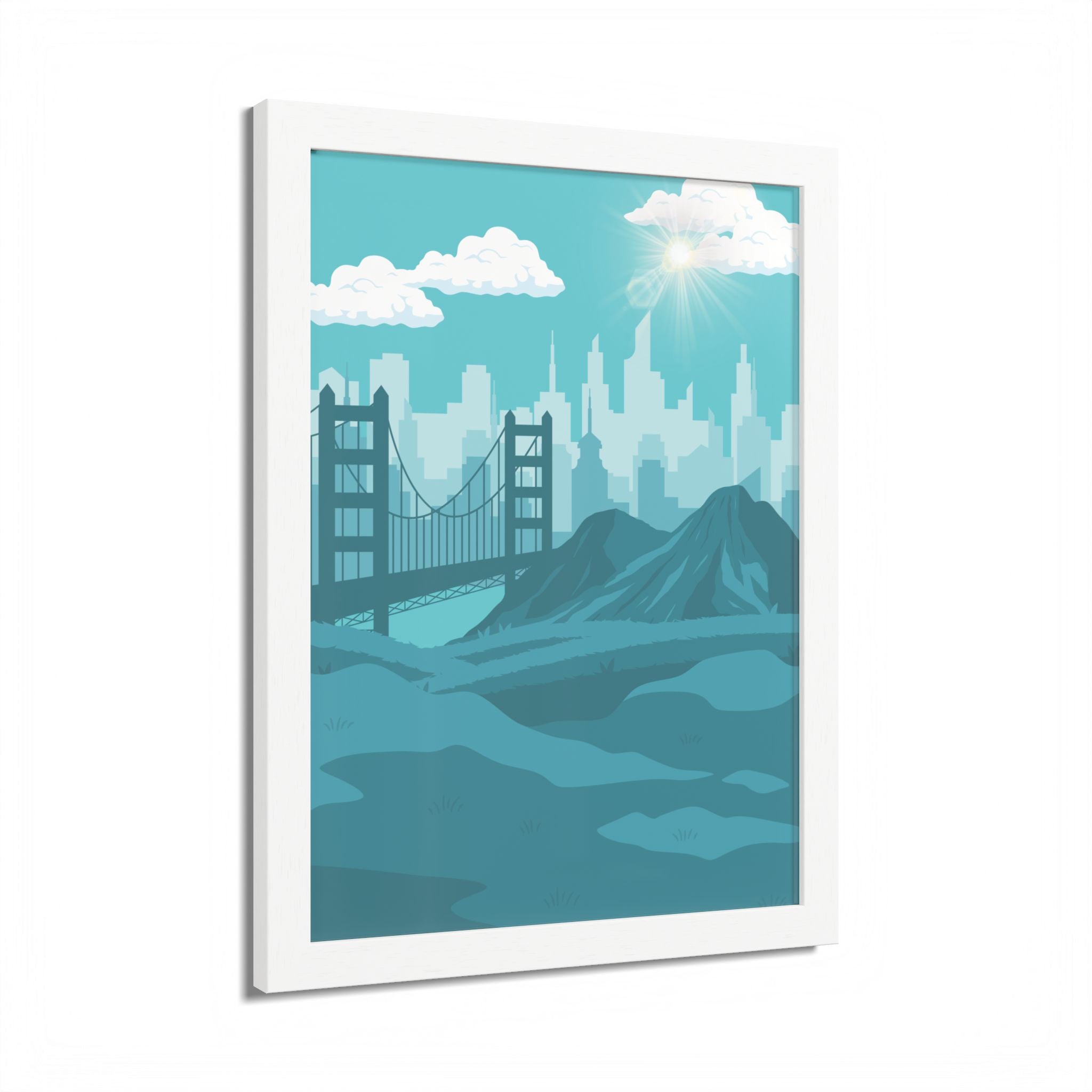 Blue Cityscape Home Decor