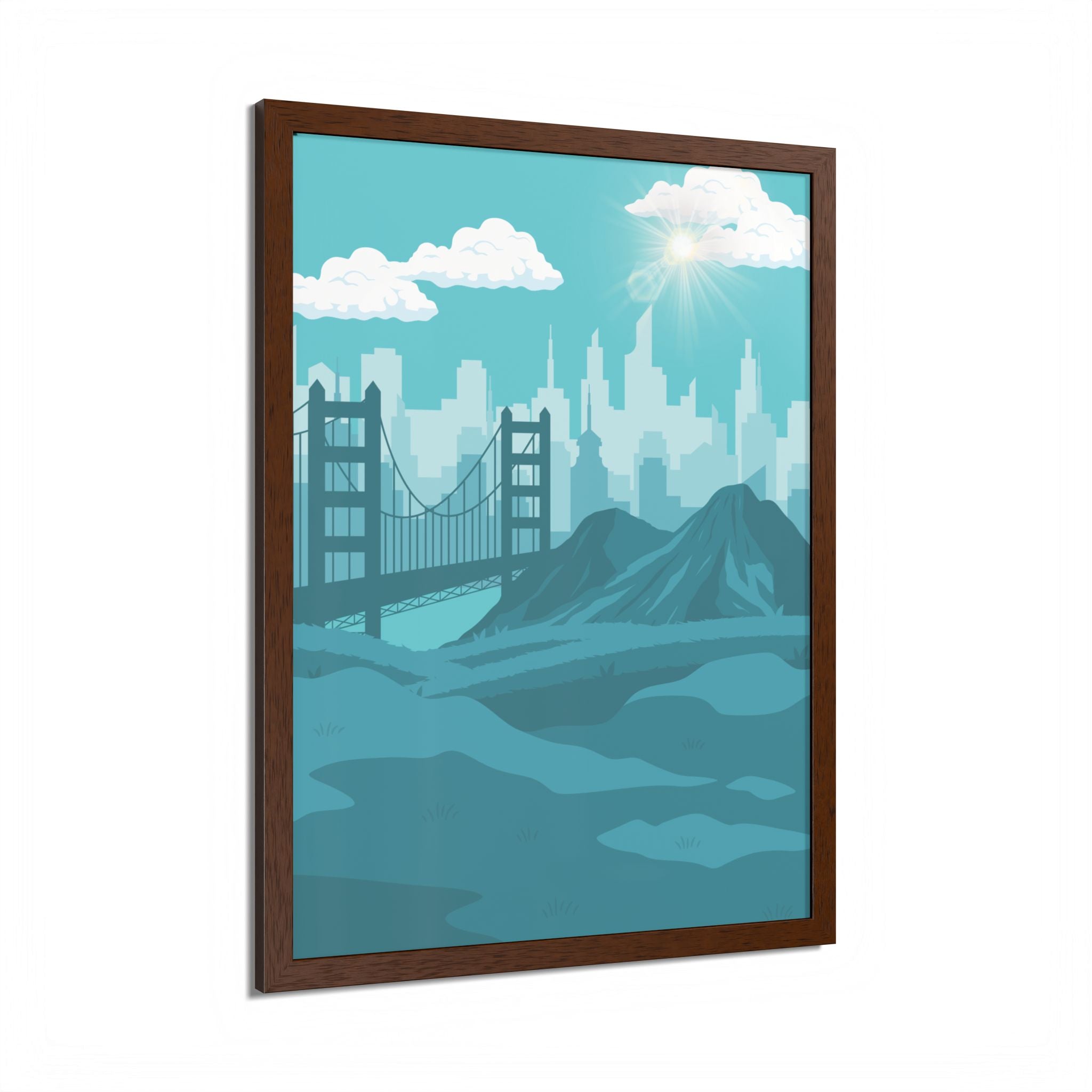 Blue Cityscape Home Decor