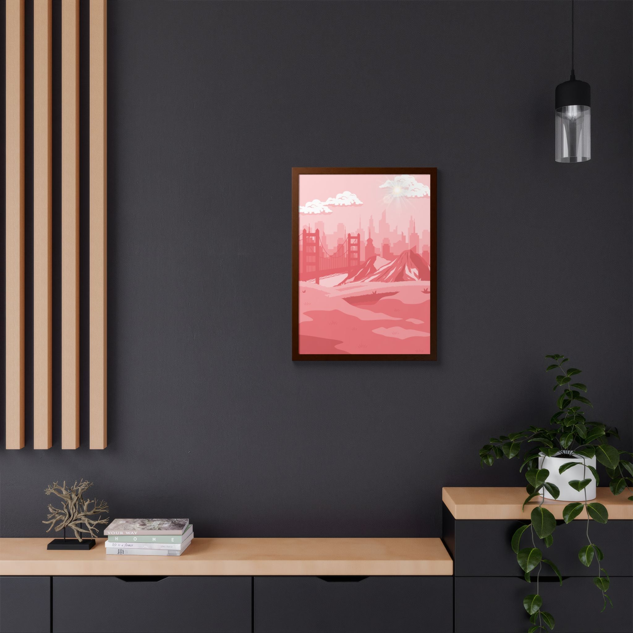 Pink Cityscape Home Decor