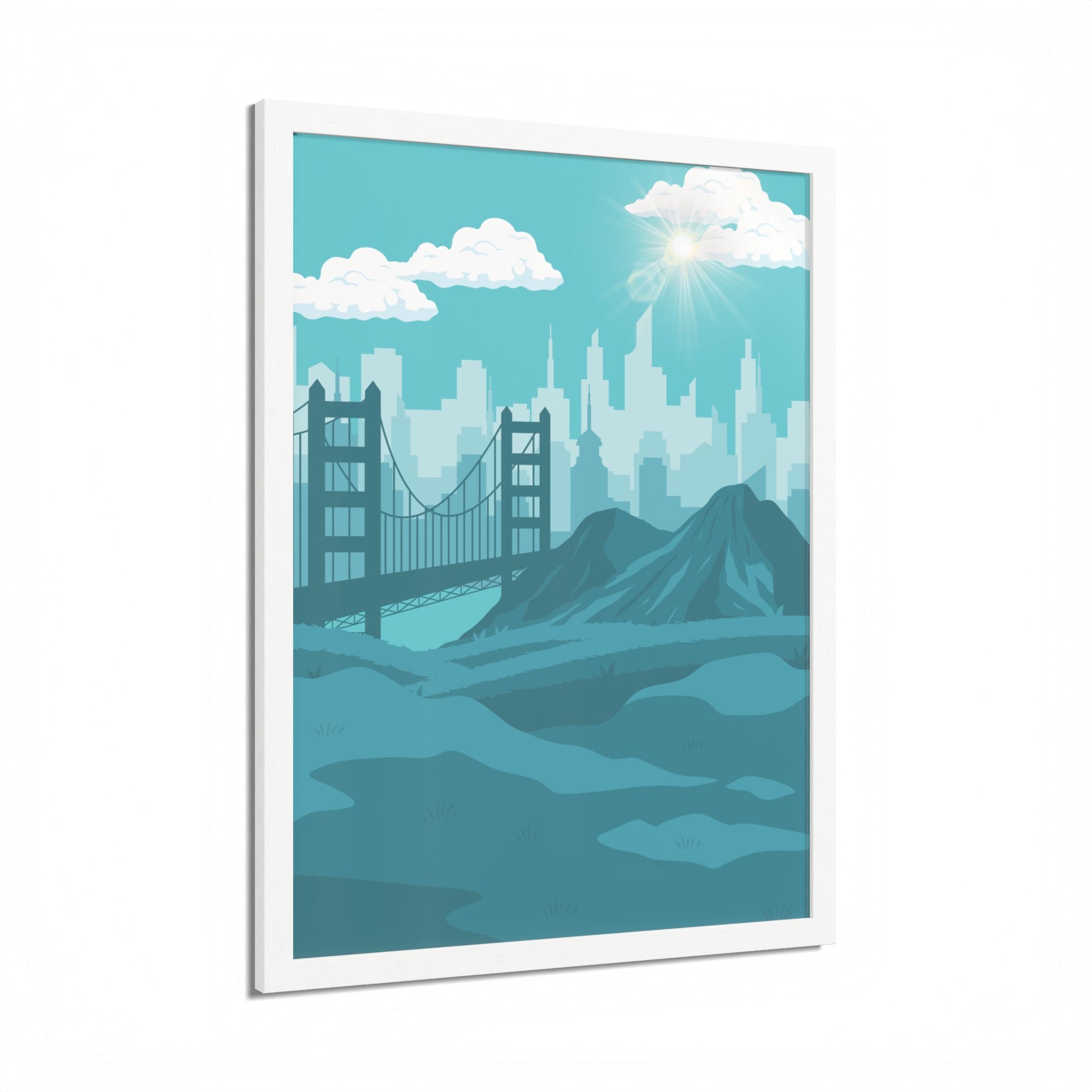 Blue Cityscape Home Decor