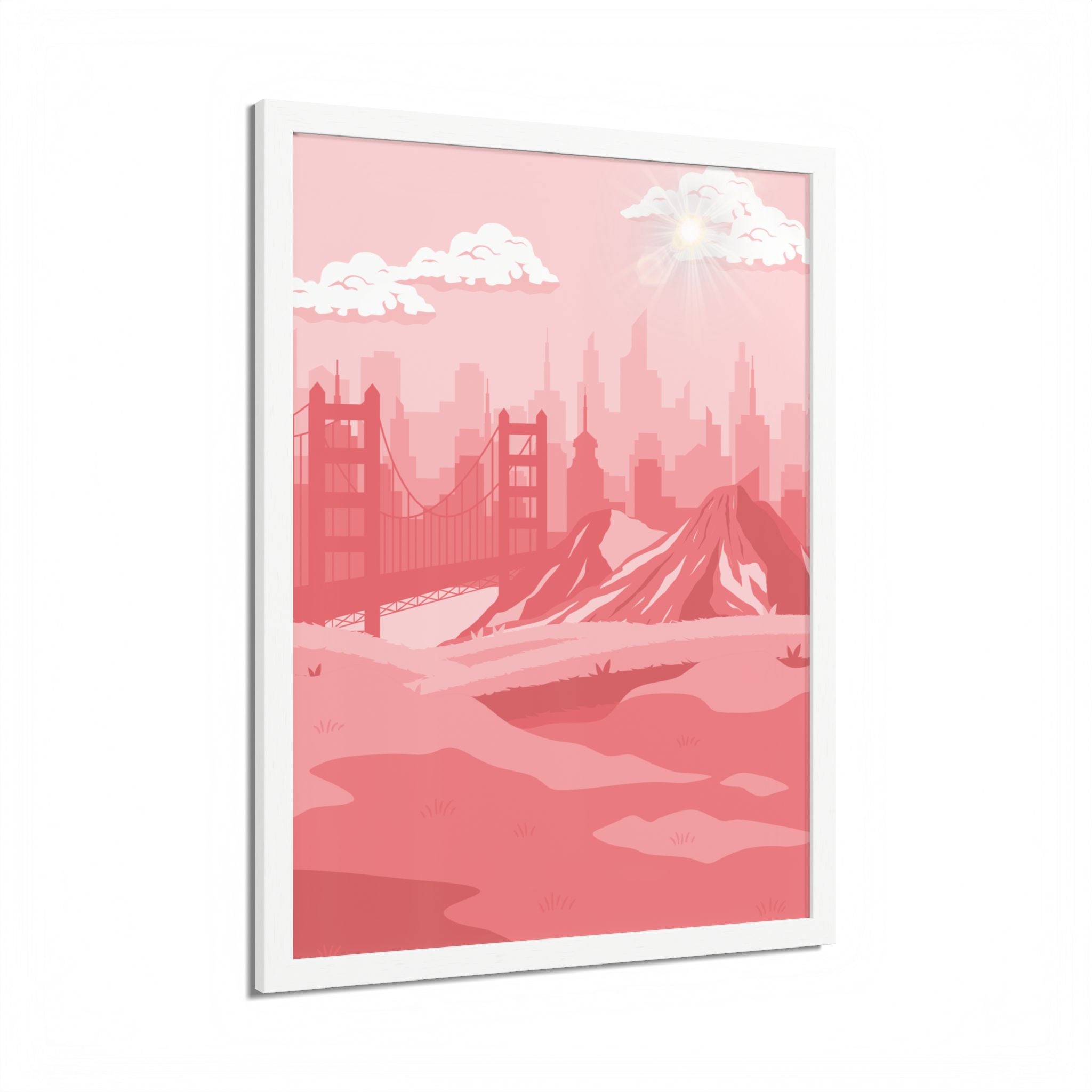 Pink Cityscape Home Decor
