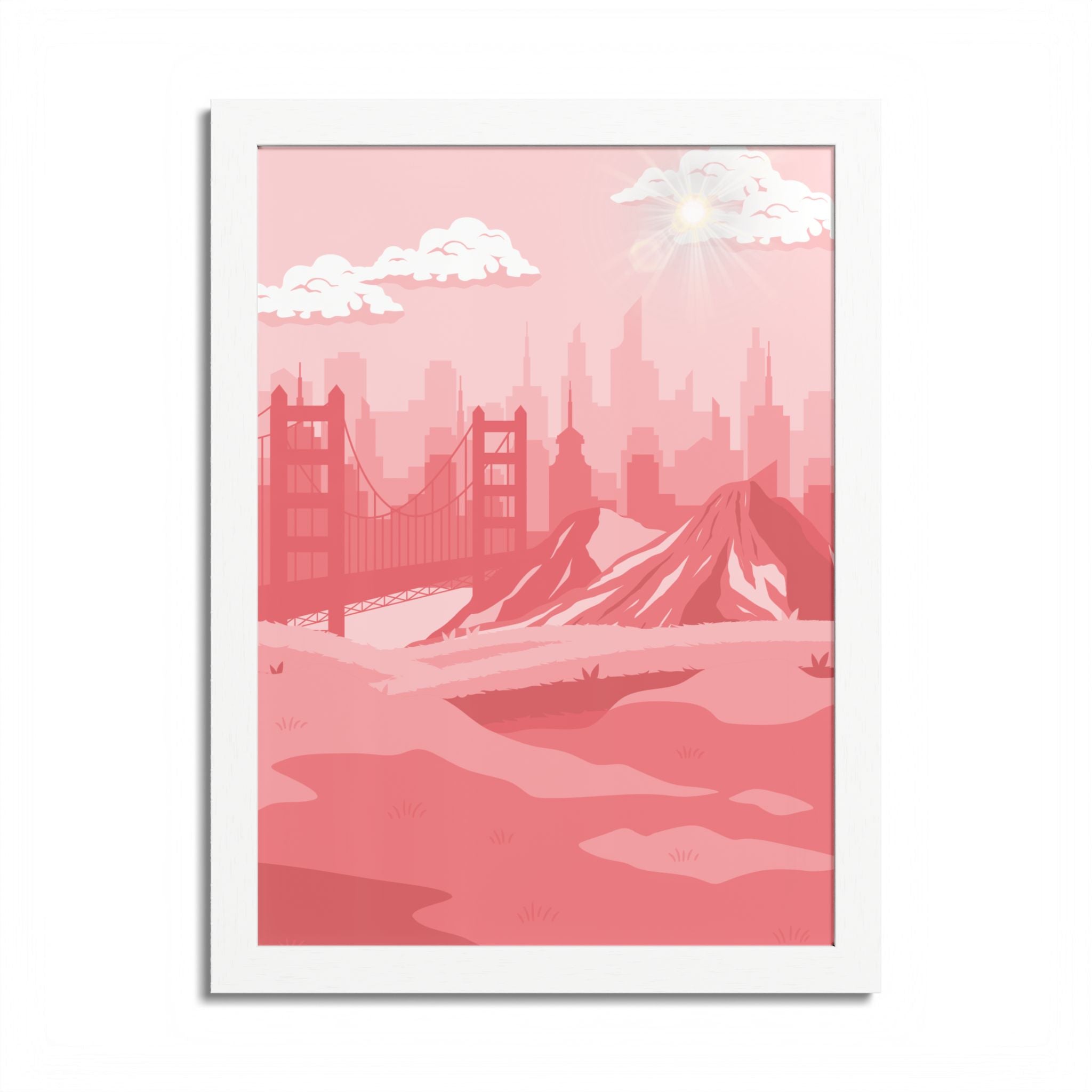 Pink Cityscape Home Decor