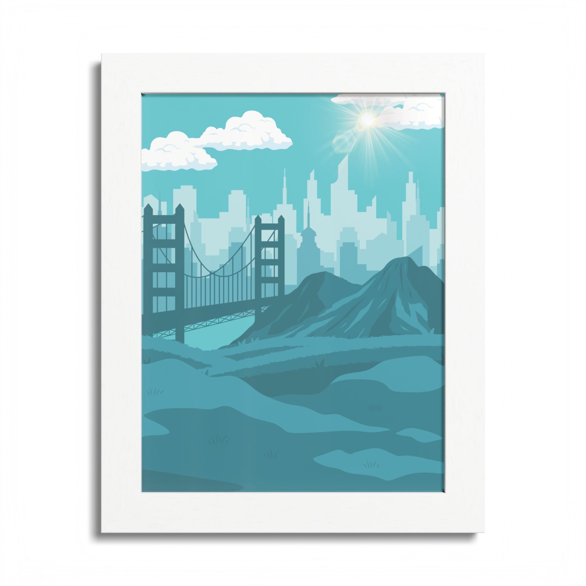 Blue Cityscape Home Decor