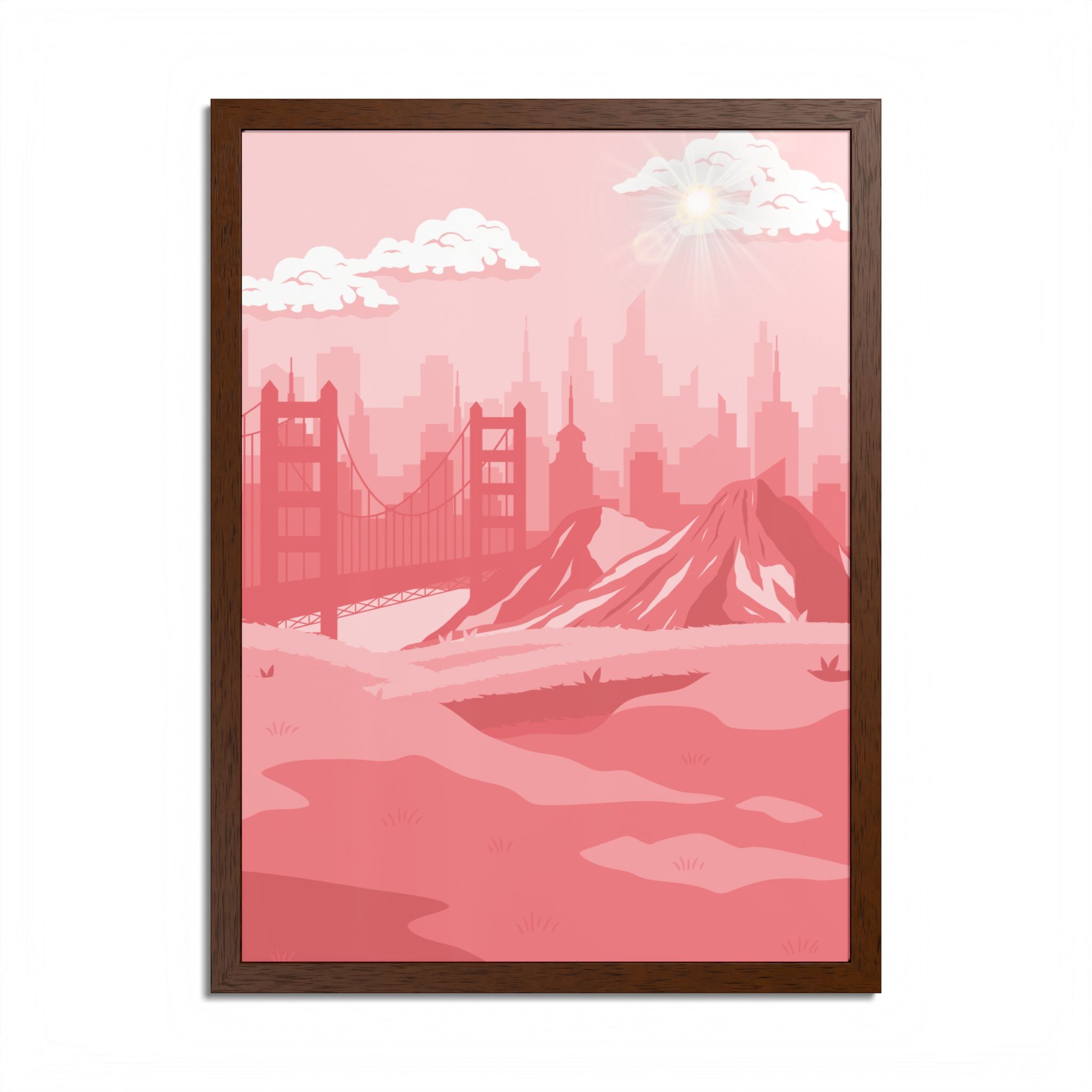 Pink Cityscape Home Decor