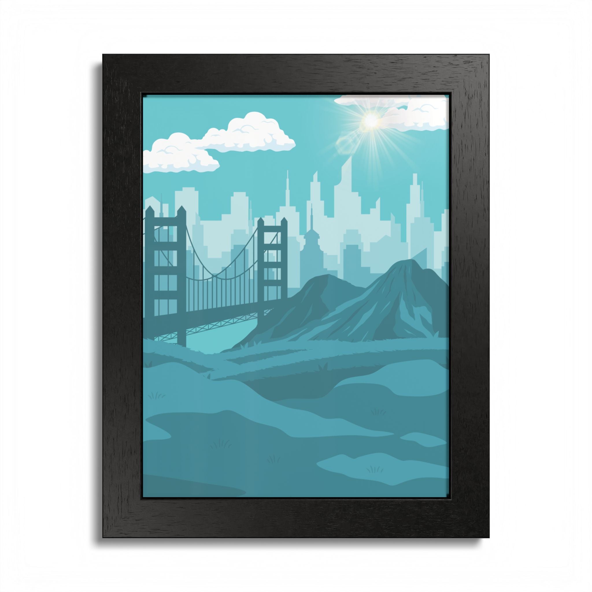 Blue Cityscape Home Decor