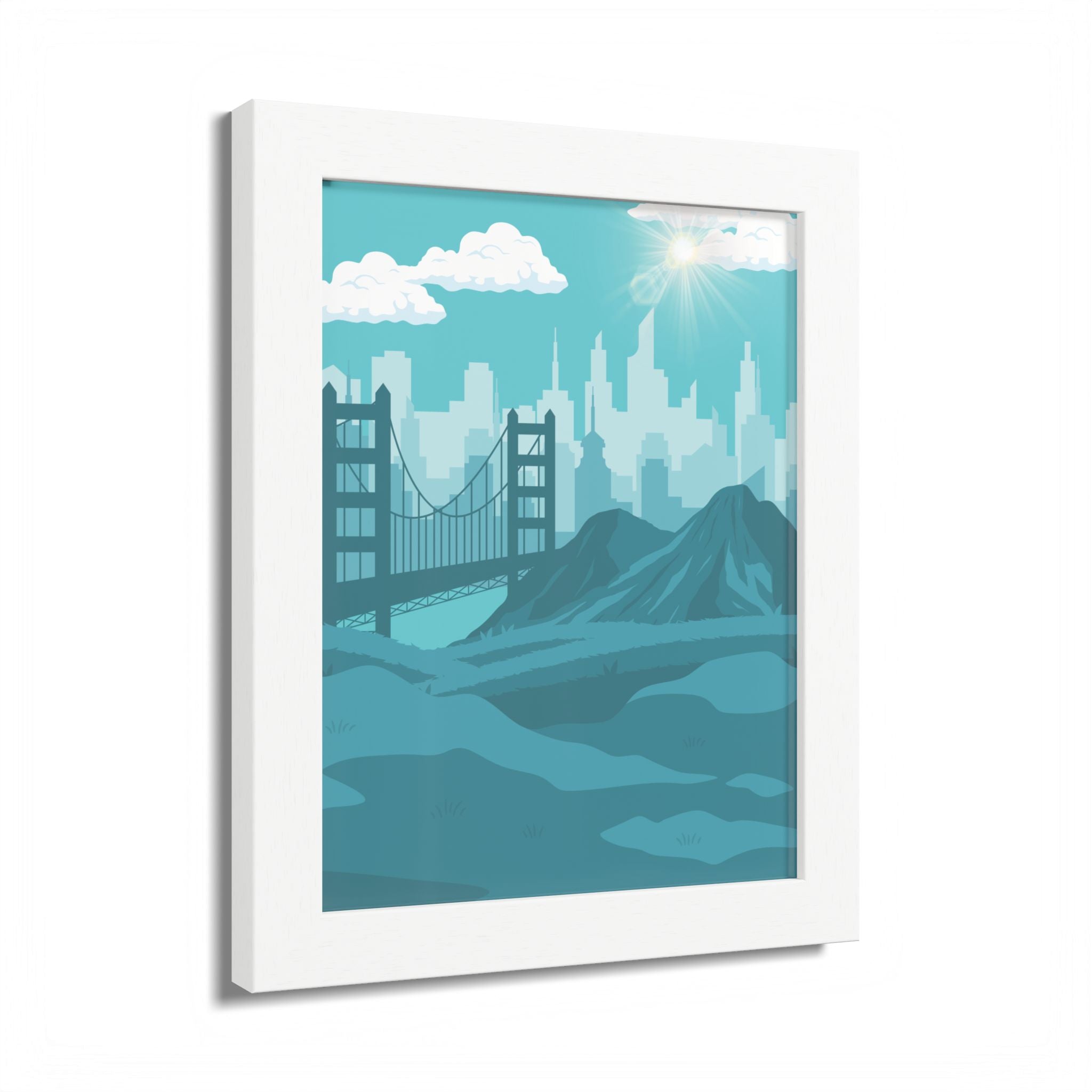 Blue Cityscape Home Decor