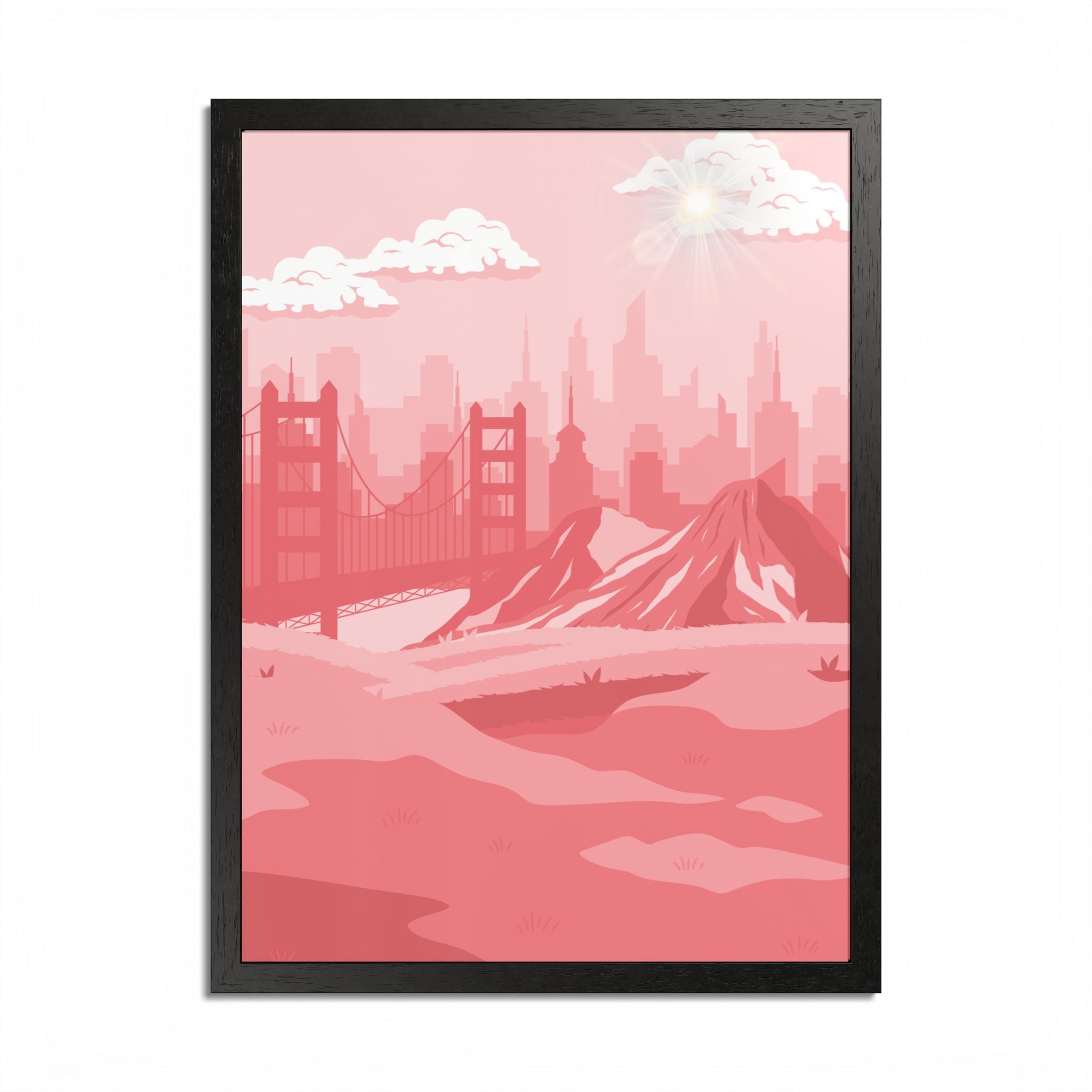 Pink Cityscape Home Decor