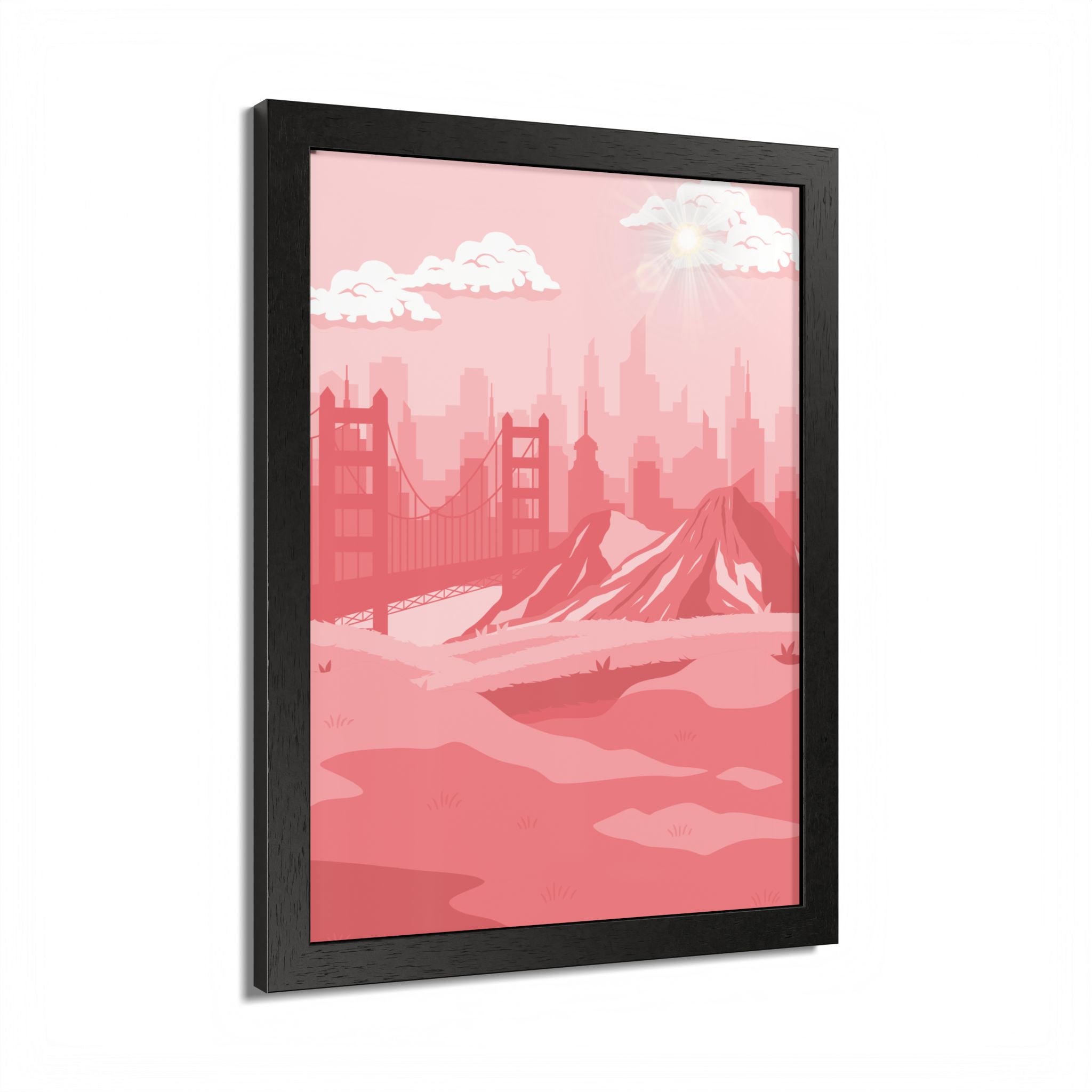 Pink Cityscape Home Decor